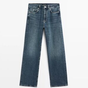 Massimo Dutti - High-Waist Wide-Leg Jeans in Mid-Blue - Size US 2 / FR 34